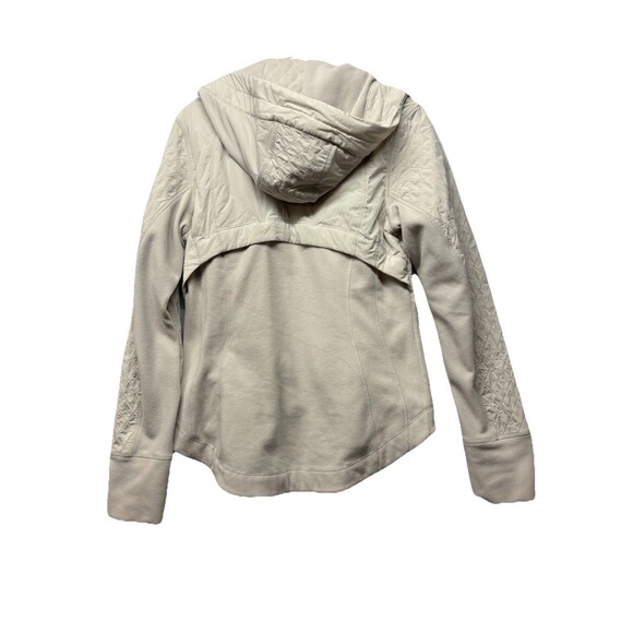 Athleta Cold Front Hybrid Cream Quilted Jacket size Small Fleece - Picture 6 of 6